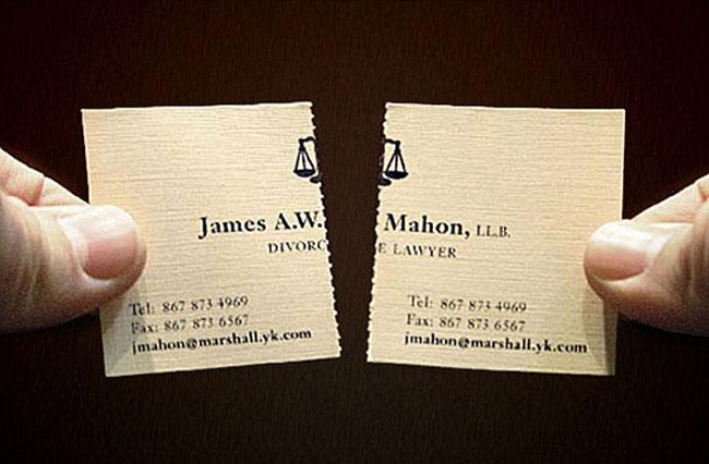Divorce lawyer ripped card