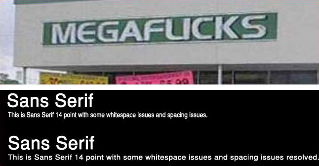 Poor font choice examples