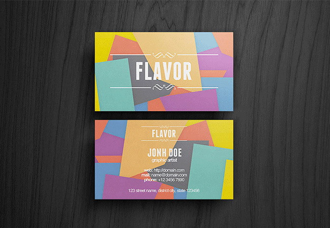 Flat design business card template