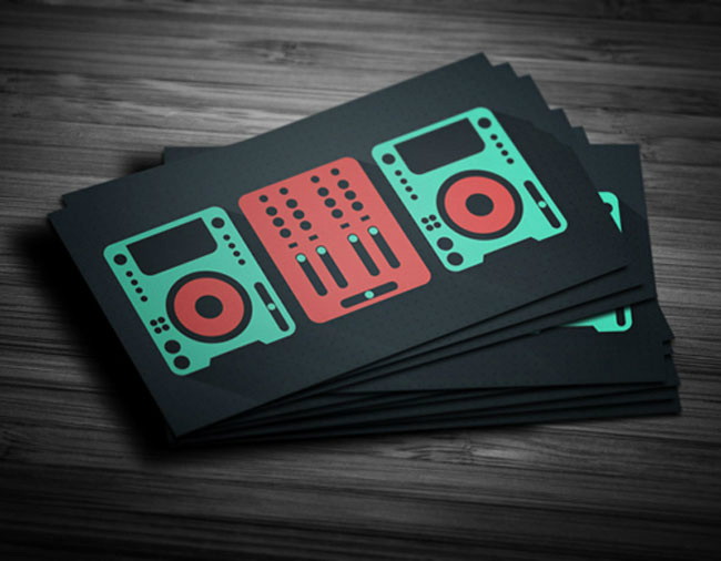 Flat design DJ business card