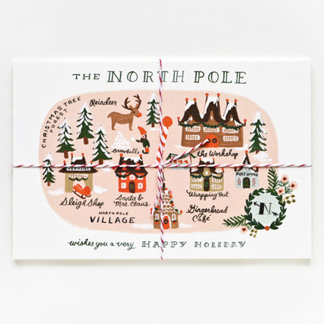 Holiday card hand lettered Rifle Paper