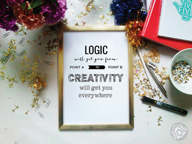 Motivational workspace printed posters Logic creativity
