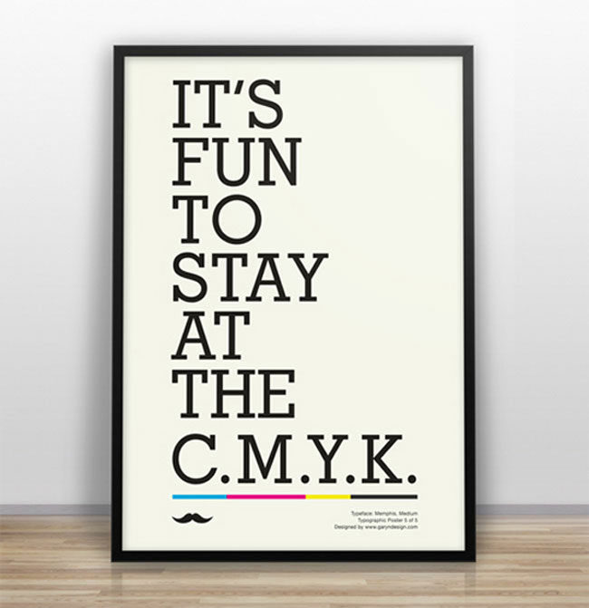 Motivational workspace printed posters Fun to stay at the CMYK