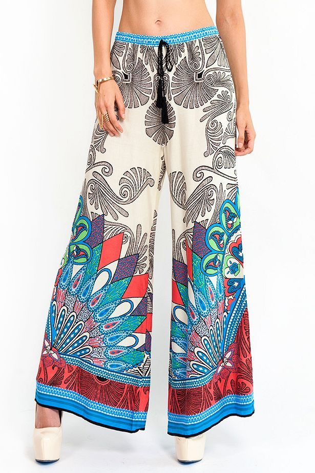 paisley print palazzo pants