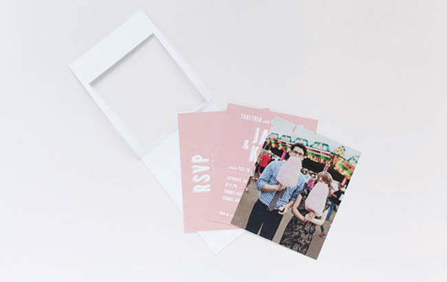 polaroid wedding invitation package