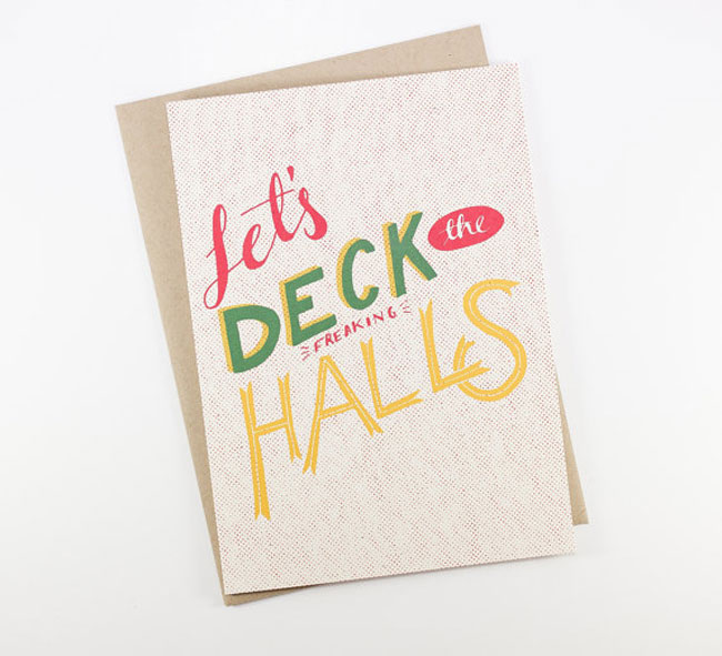 Holiday card hand lettered Sea and Lake