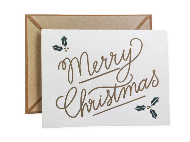 Holiday card hand lettered Ink Meets Paper