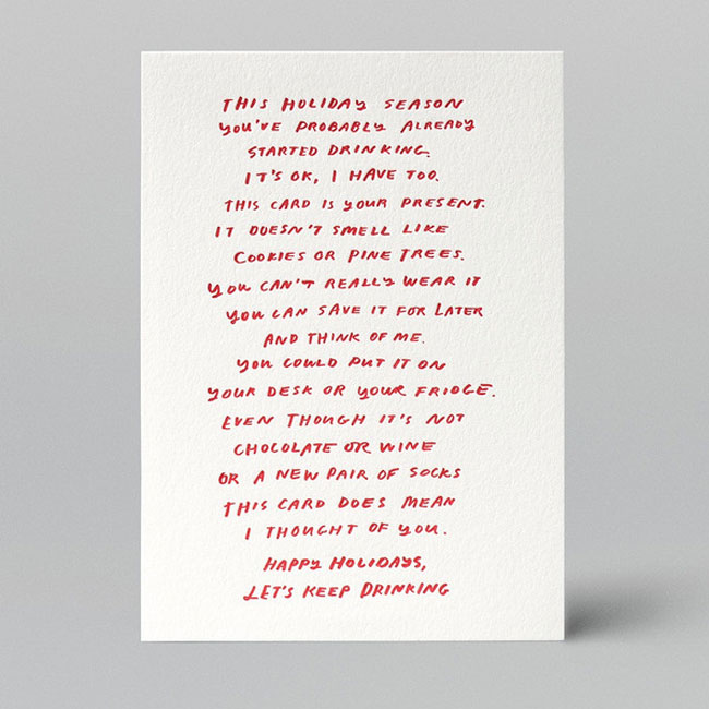 Holiday card hand lettered W+K Goodness