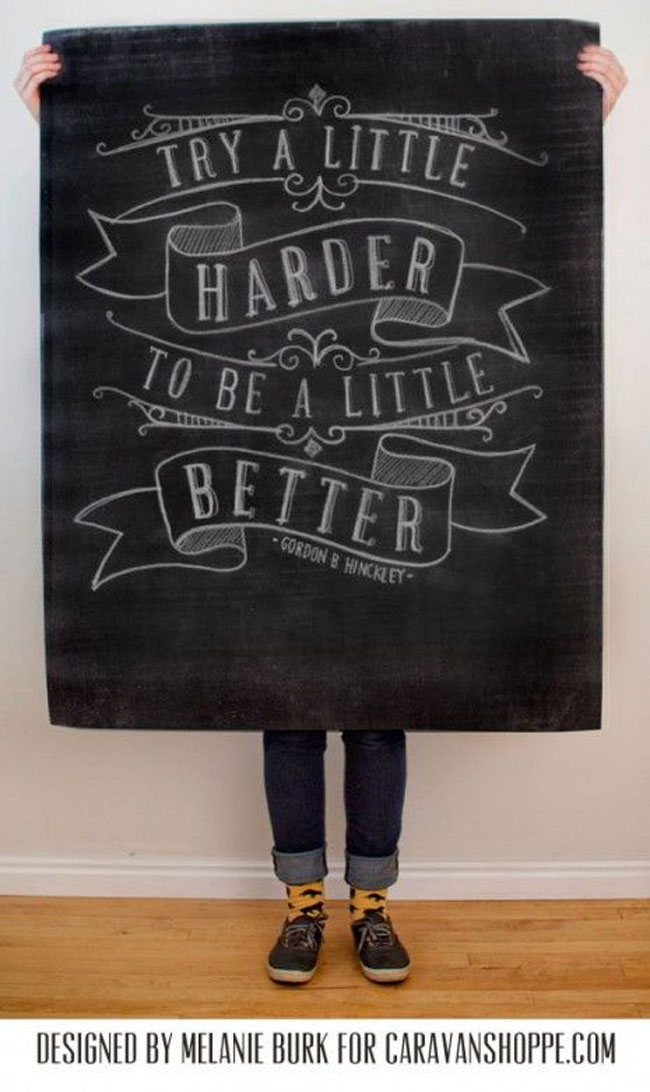 Motivational workspace printed poster Try a little harder