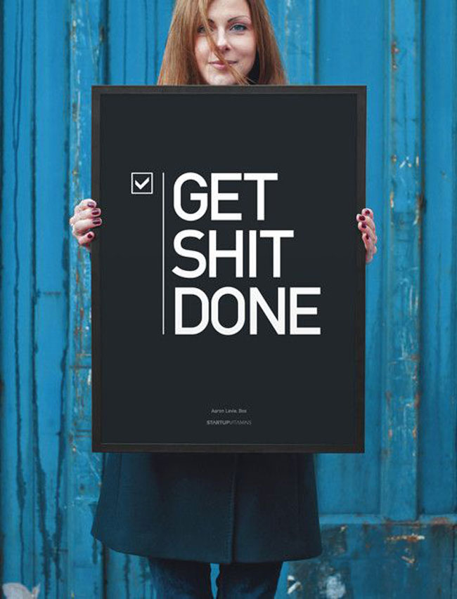 Motivational workspace printed posters Get shit done