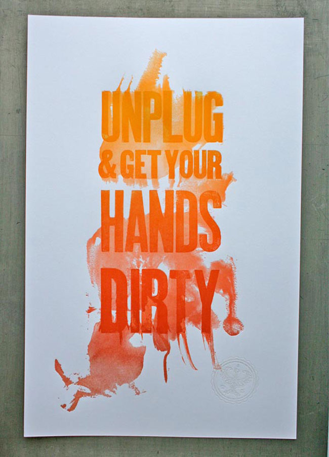 Motivational workspace printed posters Unplug