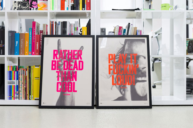 Motivational workspace printed posters Play it fuckin loud