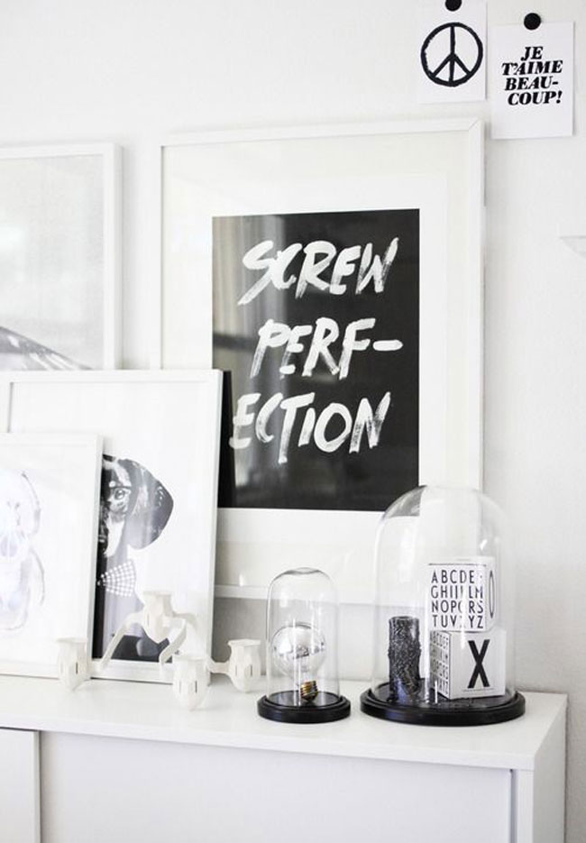 Motivational workspace printed posters Screw perfection
